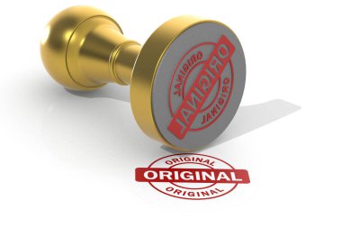 Original word on round stamp, 3d rendering clipart