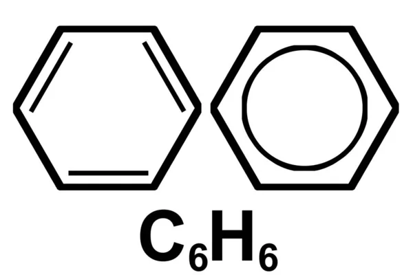Benzol Chemische Struktur Rendering — Stockfoto