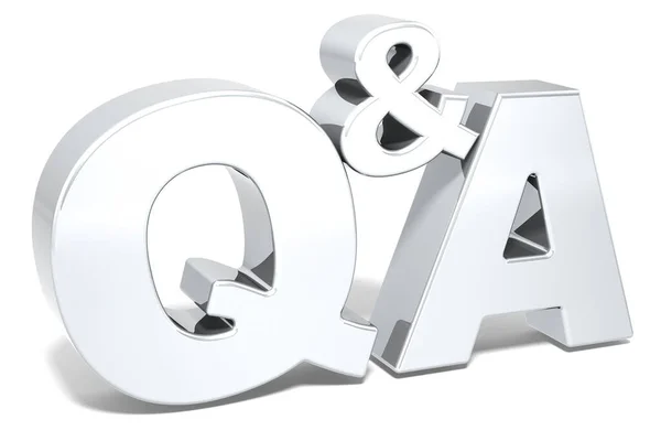 金属アルファベットの質問と回答 3Dレンダリング — ストック写真