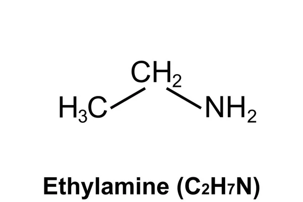 Chemická Struktura Ethylaminu C2H7N Rendering — Stock fotografie