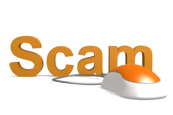 Mouse Scam Word Isolated Rendering — Stock Photo, Image