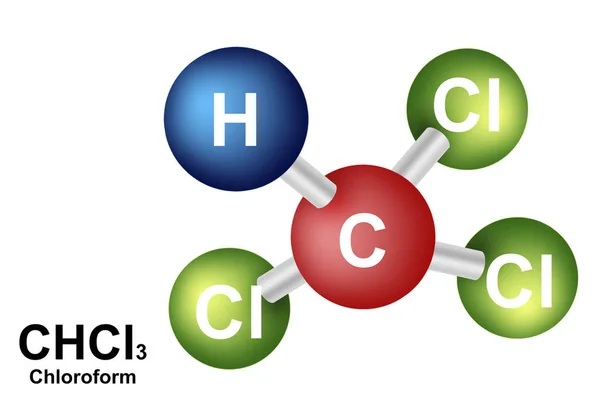 Molekulare Formel Von Chloroform Isoliert Rendering — Stockfoto