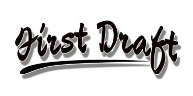 İlk taslak sözcük beyaz arkaplanda izole edildi, 3d oluşturma