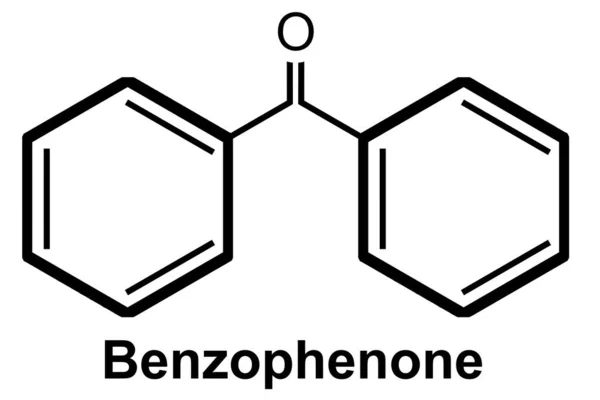 Chemical Structure Benzophenone C13H10O Rendering — Stock Photo, Image