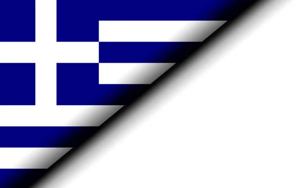 Bandera Grecia Doblada Por Mitad Representación — Foto de Stock