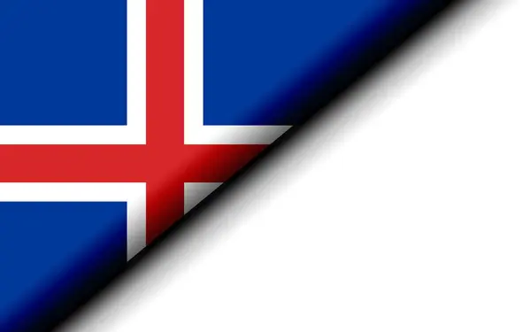 Island Flagge Zwei Hälften Gefaltet Darstellung — Stockfoto