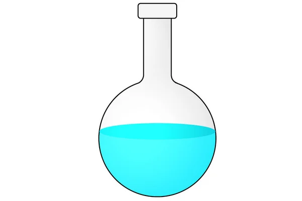 蓝色液体圆形试瓶 3D渲染 — 图库照片