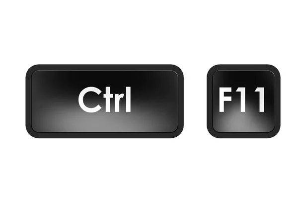 stock image Keyboard shortcut with control and F11 button, 3d rendering