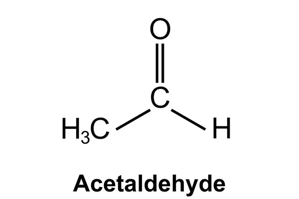Ацетальдегид Этанальная Молекула Химическая Структура Рендеринг — стоковое фото