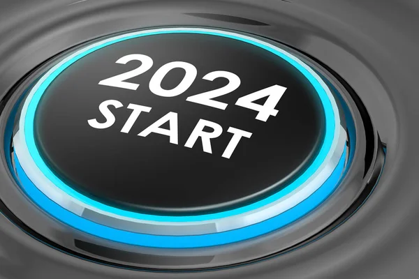 Start Year 2024 Button Rendering — Stock Photo, Image
