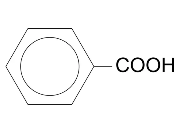Хімічна Ілюстрація Структури Молекул Бензойної Кислоти Рендеринга — стокове фото
