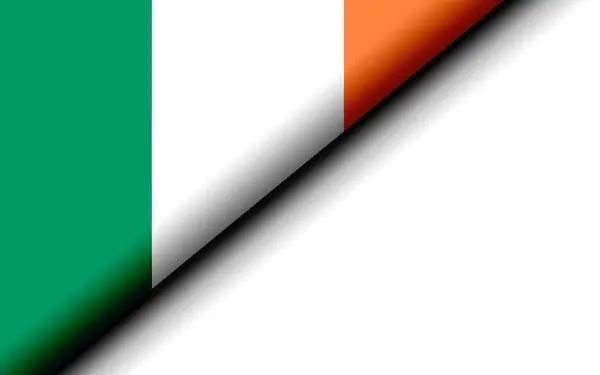 Irlanda Bandiera Piegata Metà Rendering — Foto Stock