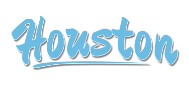 Houston sözcüğü beyaz arkaplanda izole edilmiş, 3D görüntüleme