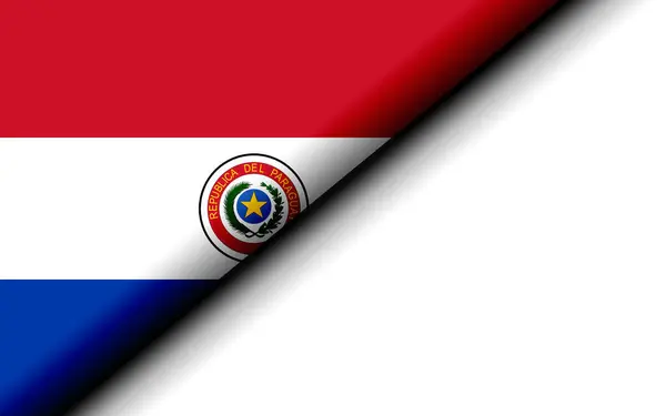 Paraguay Flag Folded Half Rendering — Stock Photo, Image