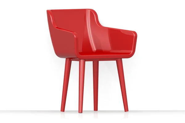 Czerwone Krzesło Izolowane Białym Tle Renderowanie — Zdjęcie stockowe