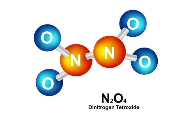 四氧化二氮的分子式和化学结构 3D渲染 — 图库照片
