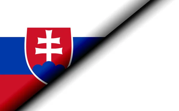 スロバキアの旗は半分に折られ 3Dレンダリング — ストック写真