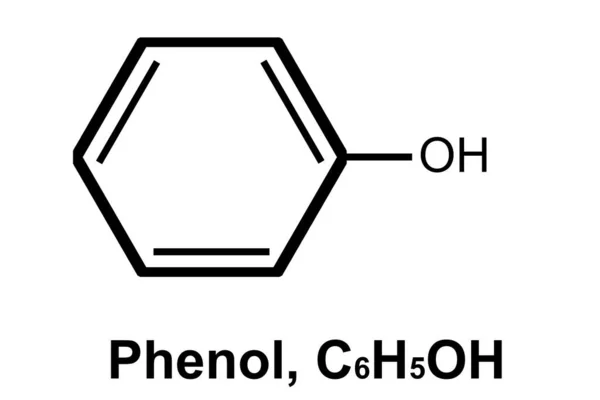 Estrutura Química Fenol C6H5Oh Renderização — Fotografia de Stock