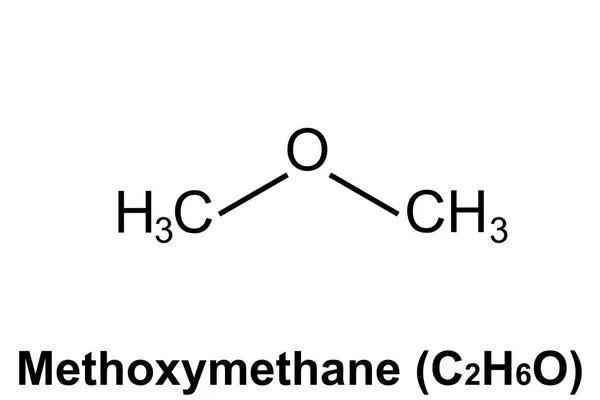 Struktura Chemiczna Metoksymetanu C2H6O Renderowanie — Zdjęcie stockowe