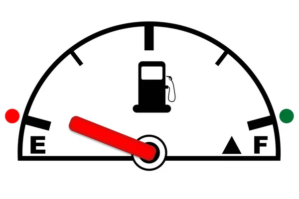 Indicatore Cruscotto Carburante Con Serbatoio Vuoto Rendering — Foto Stock