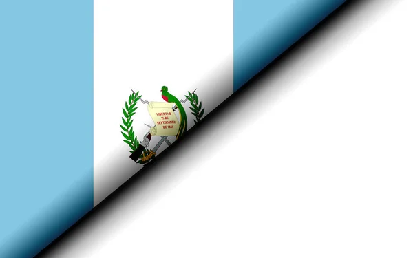 Bandeira Guatemala Dobrada Meio Renderização — Fotografia de Stock