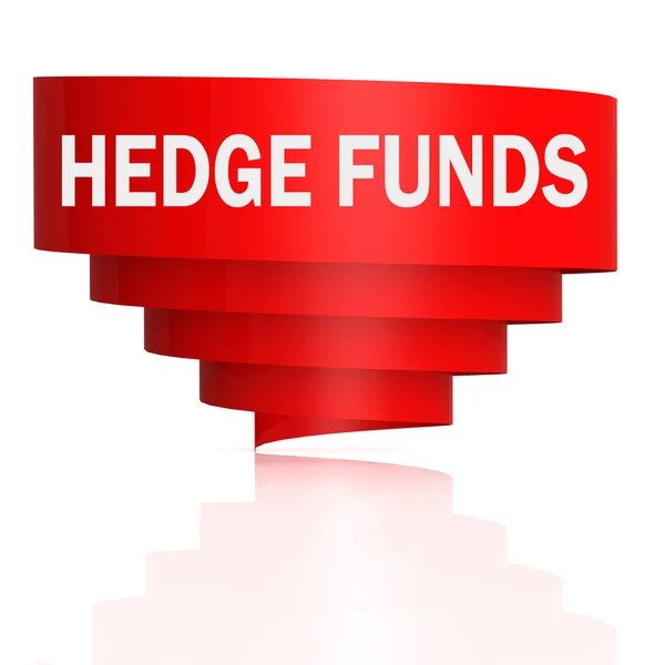 Hedgefonds Wort Mit Rotem Kurvenbanner Rendering — Stockfoto
