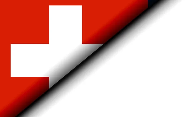 Sviçre Bayrağı Ikiye Katlandı Görüntüleme — Stok fotoğraf