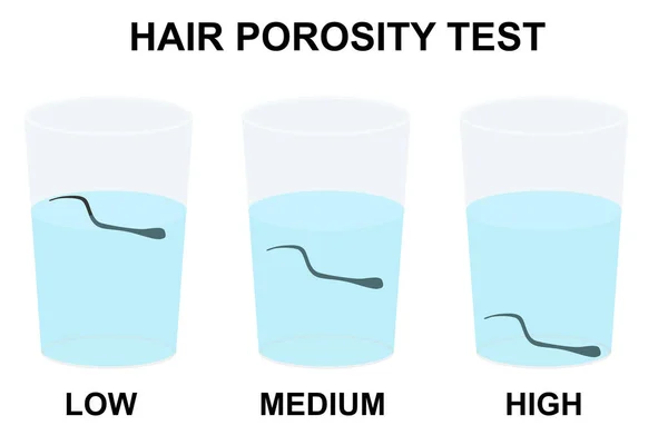 stock image Natural hair porosity float test infographics, 3d rendering