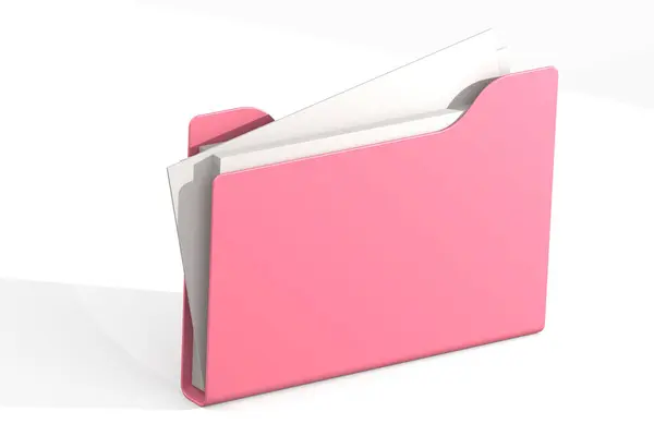 Pinkfarbener Ordner Für Dokumentenspeicherung Rendering — Stockfoto