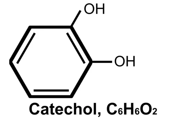 Struttura Chimica Del Catecholo C6H6O2 Rendering — Foto Stock