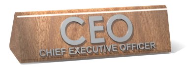 Tahta pankartta CEO kelimesi, 3D yorumlama
