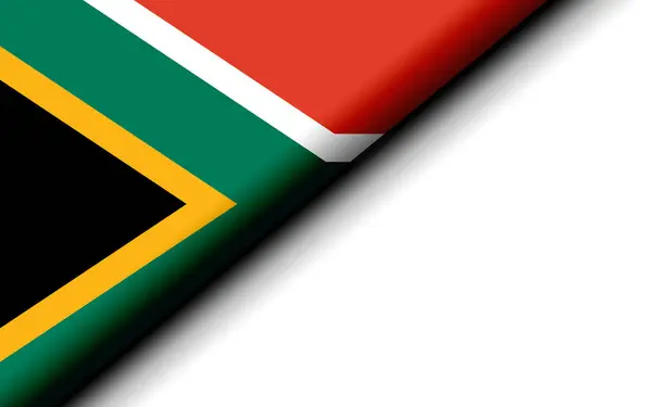 Sydafrika Flagga Vikta Mitten Rendering — Stockfoto