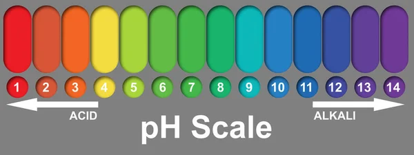 pH alkaline and acidic scale, 3d rendering