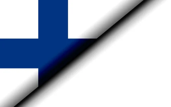 Σημαία Φινλανδίας Διπλωμένη Στη Μέση Τρισδιάστατη Απόδοση — Φωτογραφία Αρχείου