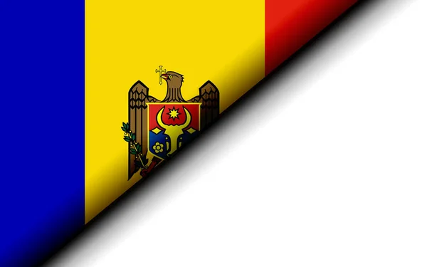 Bandera Moldavia Doblada Por Mitad Representación —  Fotos de Stock