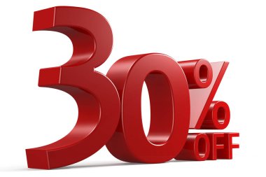 İşletme tanıtım konsepti% 30 indirimli kelime izole, 3D yorumlama