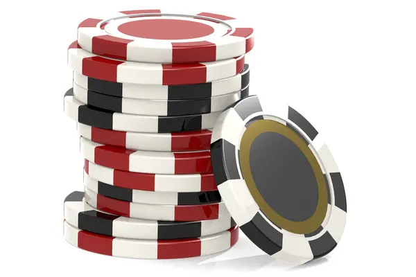 Casino Juego Rojo Negro Fichas Póquer Representación —  Fotos de Stock