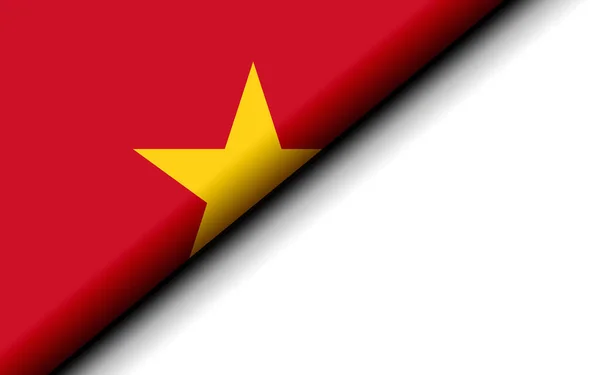 Vietnam Flag Folded Half Rendering — Stock Photo, Image
