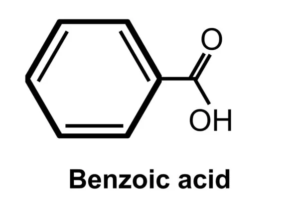 Molecola Acido Benzoico Rendering — Foto Stock