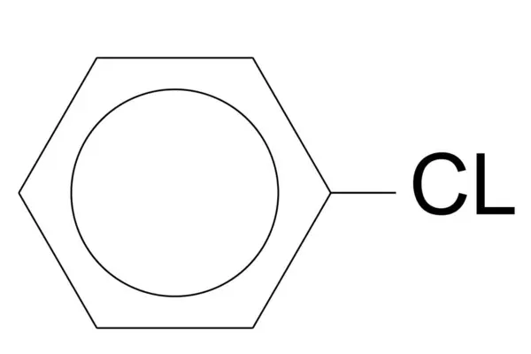 Ilustración Química Estructura Del Clorobenceno Representación —  Fotos de Stock