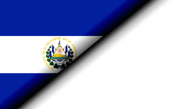 Σημαία Σαλβαδόρ Διπλωμένη Στη Μέση Απόδοση — Φωτογραφία Αρχείου