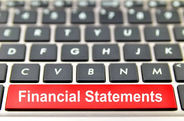 Financial Statements Word Computer Keyboard Rendering — Stock Photo, Image