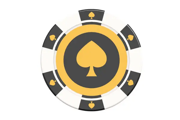 Casino Chips Isoliert Auf Weißem Hintergrund Rendering — Stockfoto