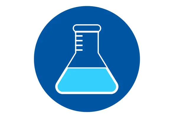 Chemische Erlenmeyer Boven Blauwe Achtergrond Rendering — Stockfoto