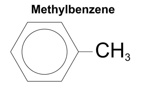 Struttura Chimica Del Metilbenzene Idrocarburi Rendering — Foto Stock