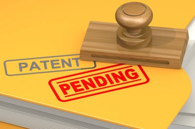Sarı klasörlü patent bekleyen mühür, 3 boyutlu biçimlendirme