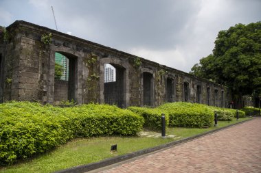 Manila, Filipinler- 13 Ekim 2023: Fort Santiago, Manila 'daki Raca Sulayman Tiyatrosu. Fort Santiago 'daki eski askeri kışlalardan biriydi ve 2. Dünya Savaşı' ndan sonra açık hava tiyatrosuna dönüştürüldü.