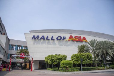 Manila, Filipinler- 17 Ekim 2023: Asya 'daki SM AVM, ya da MoA, Manila Filipinler' deki bir alışveriş merkezidir. Asya 'daki SM AVM, alışveriş standartlarını yükselten bir turizm merkezi.