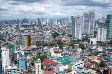 Manila, Filipinler-16 Ekim 2023: Manila 'daki Mandaluyong Havalimanı. Mandaluyong, Ulusal Başkent Bölgesi 'nde denize kıyısı olmayan bir şehirdir.