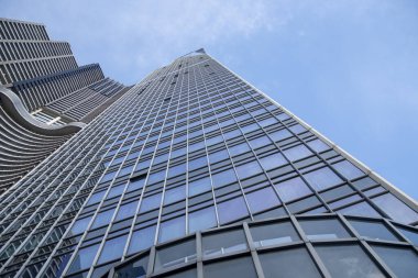 Manila, Filipinler- 17 Ekim 2023 Manila, Filipinler 'deki Trump Tower. Yüksek konut binası Makati 'nin Century City mahallesinde yer almaktadır. 